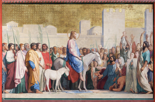 Photo Christ's Entrance to Jerusalem by Hippolyte Flandrin in church Saint-Germain-des
