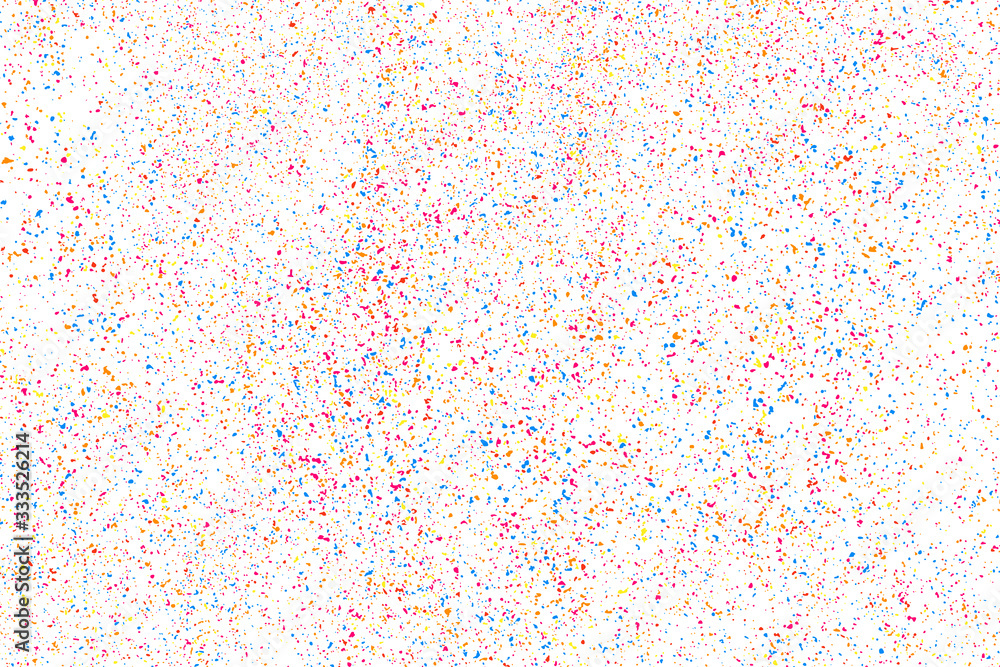 Abstract explosion of confetti. Colorful grainy texture isolated on white background. Colored stains and blots. Vector overlay elements. Digitally Generated Image. Illustration, Eps 10. Abstract explosion of confetti. Colorful grainy texture isolated on white background. Colored stains and blots. Vector overlay elements. Digitally Generated Image. Illustration, Eps 10.
