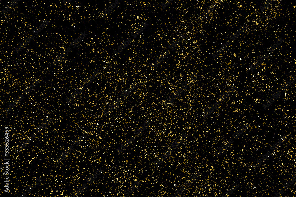 Gold glitter texture isolated on black. Amber particles color. Celebratory background. Golden explosion of confetti. Design element. Digitally generated image. Vector illustration, EPS 10. Gold glitter texture isolated on black. Amber particles color. Celebratory background. Golden explosion of confetti. Design element. Digitally generated image. Vector illustration, EPS 10.
