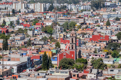 Aerial view cityscape of Cholula