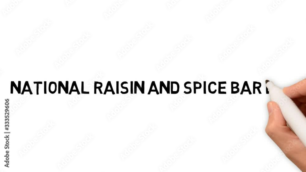Raisin and Spice Bar National on april event. 2D art motion display hand written Simple powerful promote promo campaign put place your brand use image deliver message text. Board pen marker copy space Raisin and Spice Bar National on april event. 2D art motion display hand written Simple powerful promote promo campaign put place your brand use image deliver message text. Board pen marker copy space