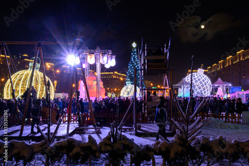 In the territory of the festival "Ice Moscow. With the Family" in Victory Park, Moscow, Russian Federation, January 11, 2020
