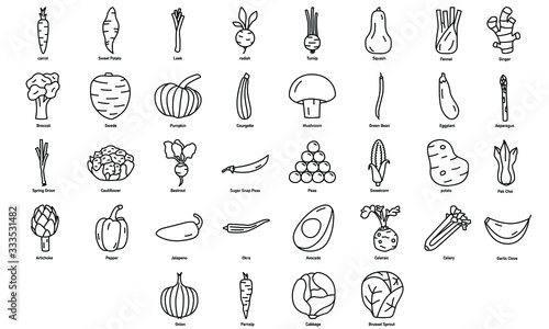 A set of Vegetable Icons