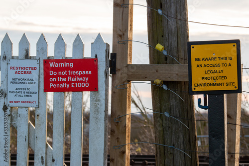 Fotografie Warning signs for railways
