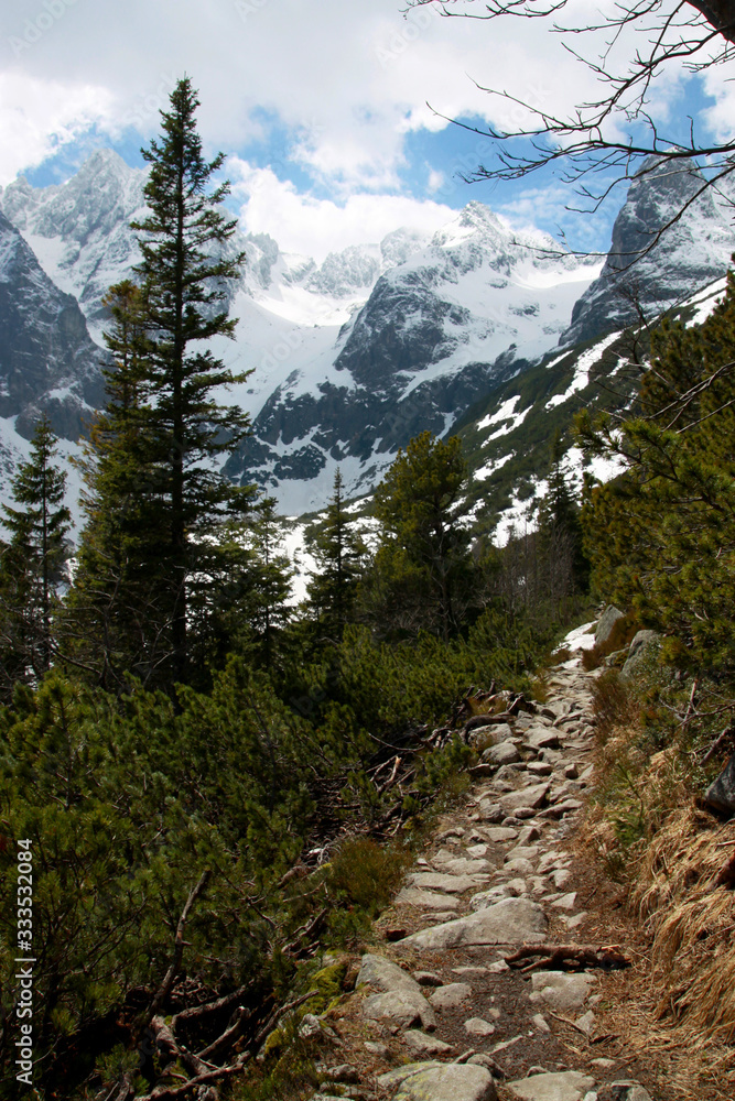 Tourist trail in the Tatra Mountains, Slovakia