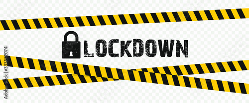 concept lockdown background due to coronavirus crisis covid-19 disease with transparent background photo