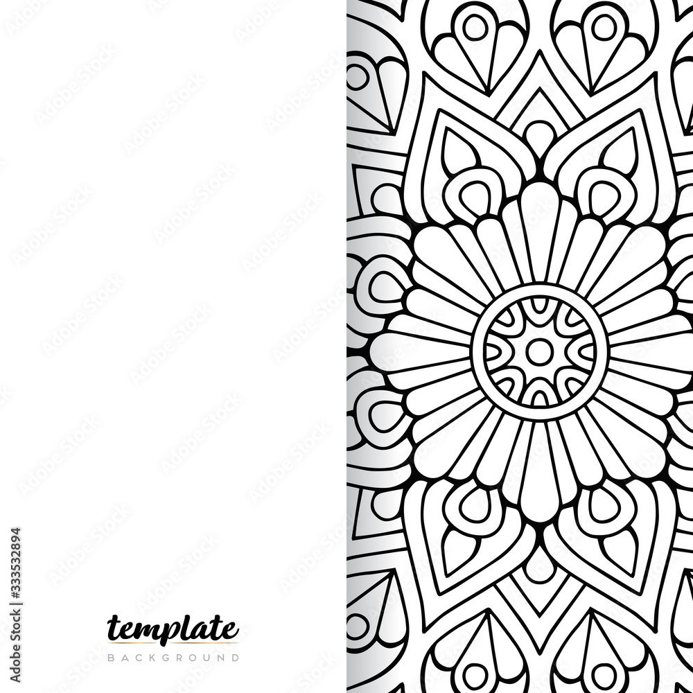 Mandala white background. Round floral ornament Mandala white background. Round floral ornament