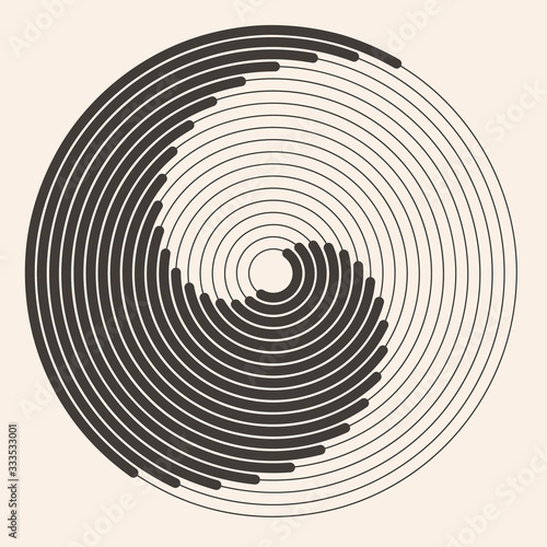 abstract background with circles. halftone design. Yin and yang symbol