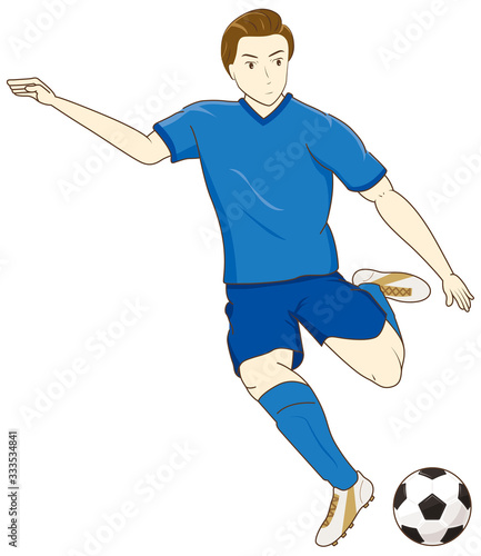 サッカーをする男性01