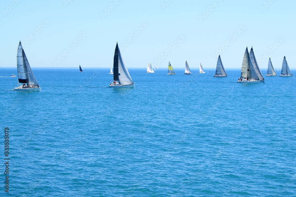 Regatta and sailing in Mediterranean sea, Palavas les flots, France
