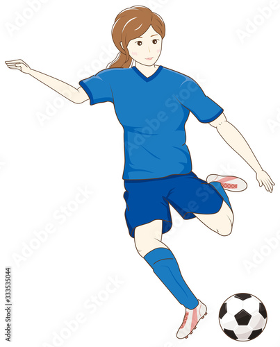 サッカーをする女性01