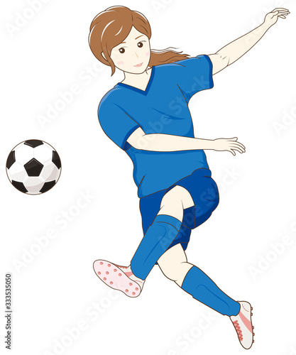 サッカーをする女性02