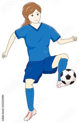 サッカーをする女性03