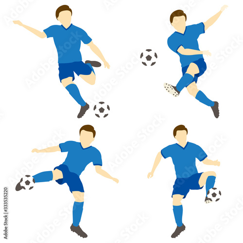 サッカーをする男性シンプルセット01