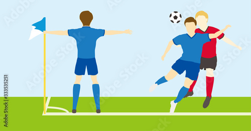 サッカーをする男性シンプルセット03
