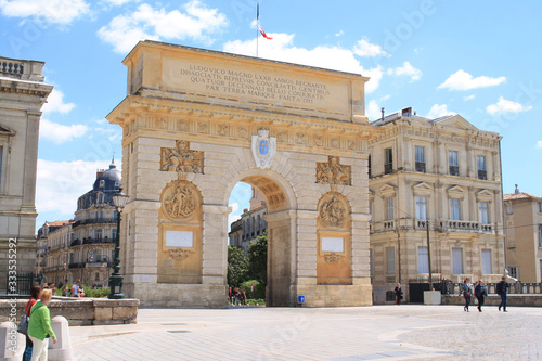 Triumphal arch of Montpellier, a copy of the gates of Paris, France
