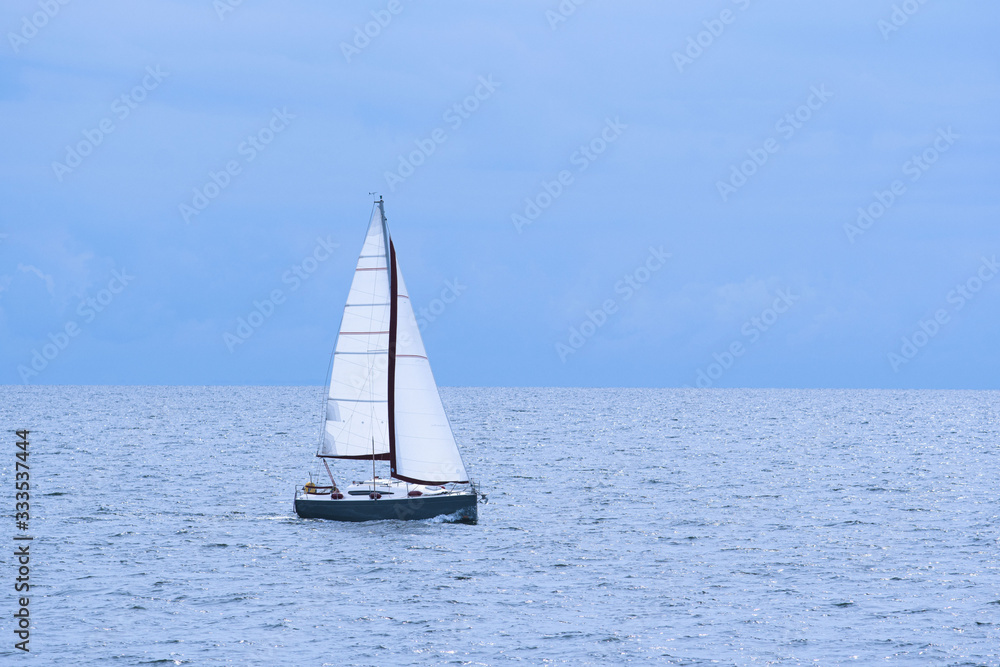 Sailboat on the see during sunny day, Poland