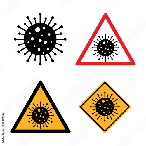 Stop Novel Coronavirus outbreak covid-19 2019-nCoV symptoms in Wuhan China. Travel or vacantion warning with air plane and quarantine with protective mouth cap mask. Vector mouthcap icon sign banner photo