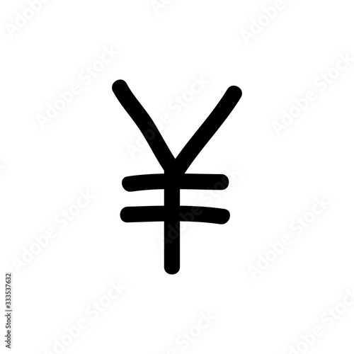 yen doodle icon, vector illustration