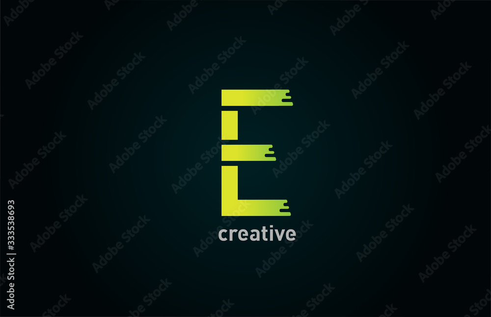 E creative green letter alphabet logo icon design for company and business E creative green letter alphabet logo icon design for company and business