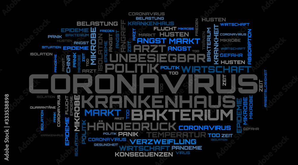 Abstract blue word collage on german language background Abstract blue word collage on german language background