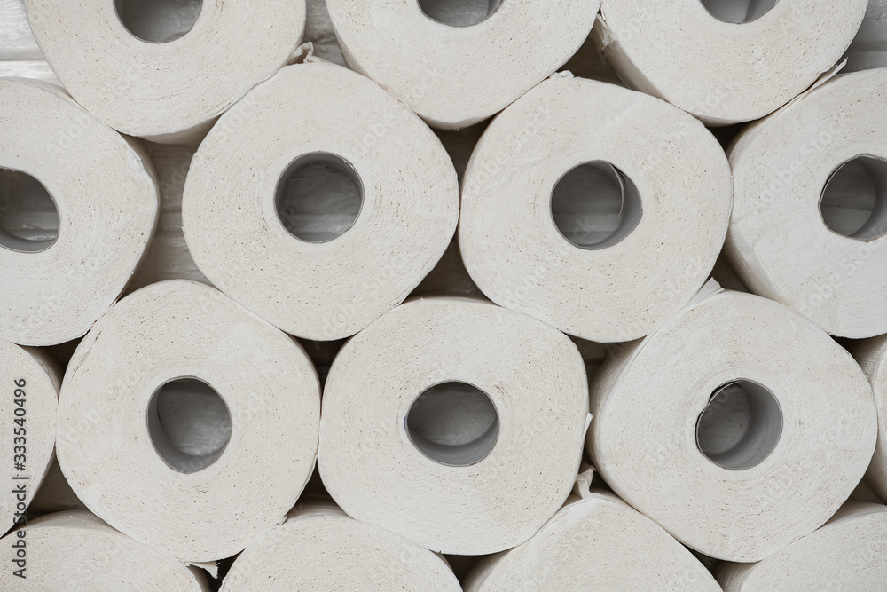Toilet paper rools stacked on top of each other Toilet paper rools stacked on top of each other