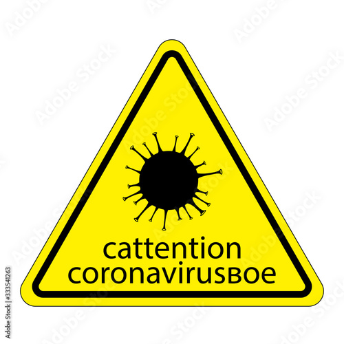 attention sign plate. 