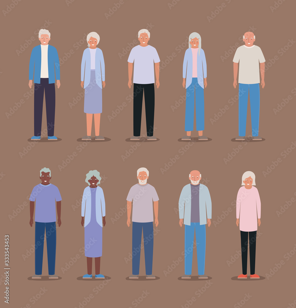 Isolated grandmothers and grandfathers vector design Isolated grandmothers and grandfathers vector design