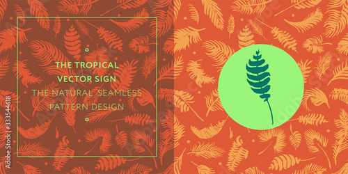 Palm leaves silhouettes pattern. Tropical background for modern fashion banner design. Leaf silhouette, natural wallpaper, trendy eco-fashion backdrop. Palms drawings, ink art, exotic decorations.