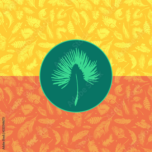 Palm leaves silhouettes pattern. Tropical background for modern fashion banner design. Leaf silhouette, natural wallpaper, trendy eco-fashion backdrop. Palms drawings, ink art, exotic decorations.