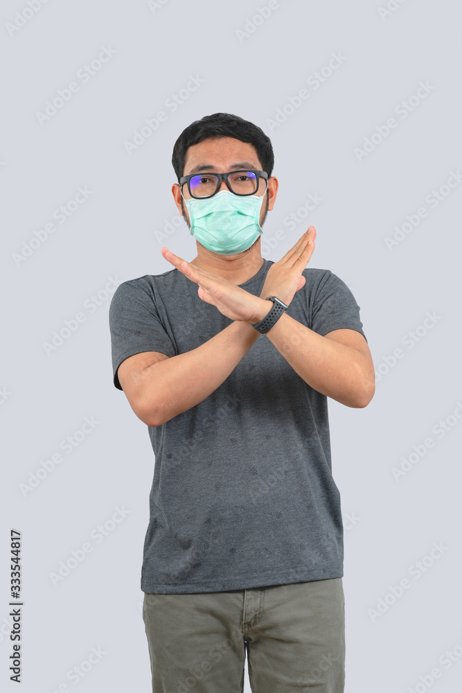Young man doing concepts wear protective mask against infectious diseases and flu with clipping path,Corona Virus 2019-ncov Young man doing concepts wear protective mask against infectious diseases and flu with clipping path,Corona Virus 2019-ncov