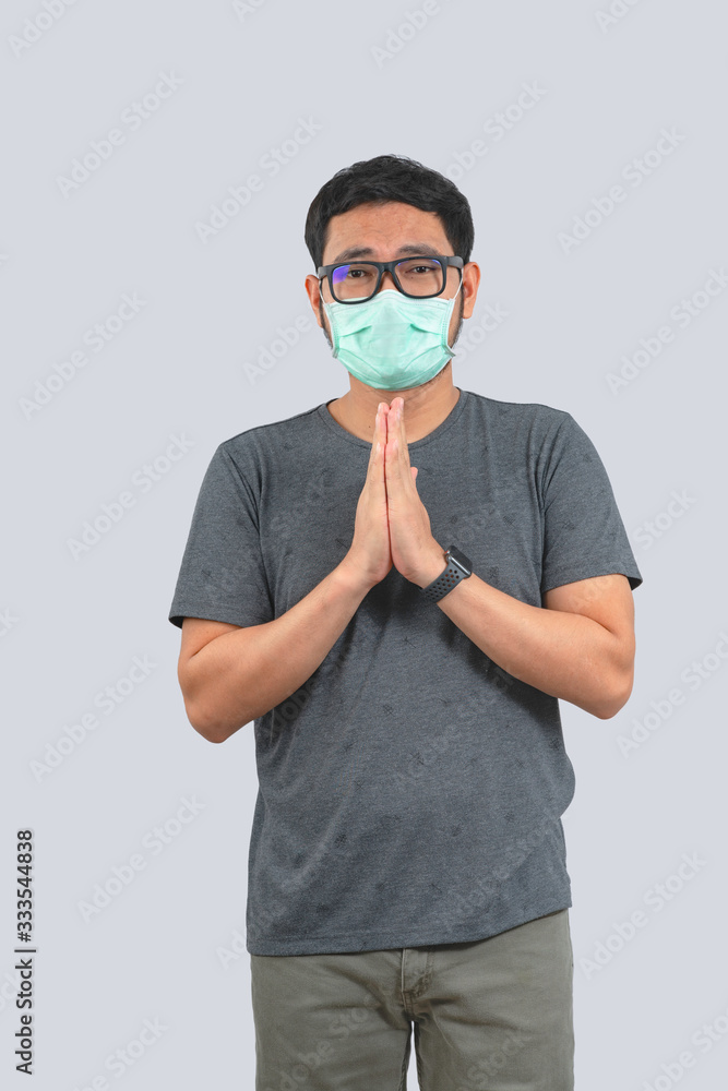 Young man doing concepts wear protective mask against infectious diseases and flu with clipping path,Corona Virus 2019-ncov Young man doing concepts wear protective mask against infectious diseases and flu with clipping path,Corona Virus 2019-ncov