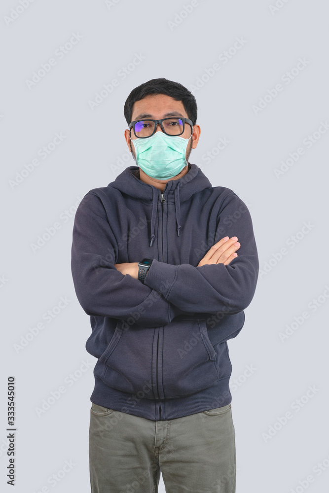 Young man doing concepts wear protective mask against infectious diseases and flu with clipping path,Corona Virus 2019-ncov Young man doing concepts wear protective mask against infectious diseases and flu with clipping path,Corona Virus 2019-ncov