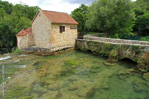 Old watermill in Skradinski buk, Krka National Park, Croatia 