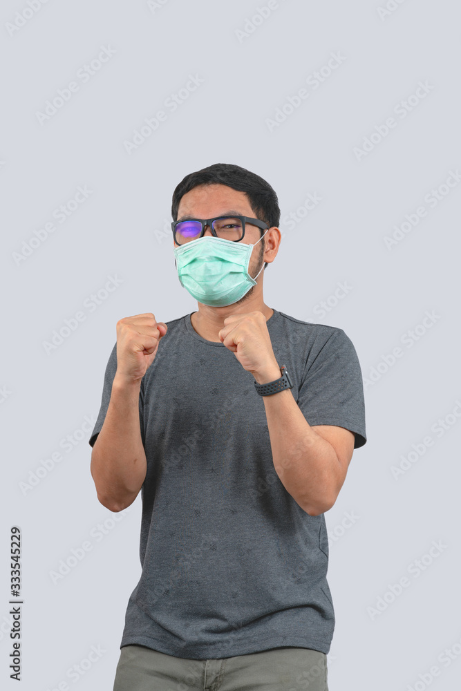 Young man doing concepts wear protective mask against infectious diseases and flu with clipping path,Corona Virus 2019-ncov Young man doing concepts wear protective mask against infectious diseases and flu with clipping path,Corona Virus 2019-ncov