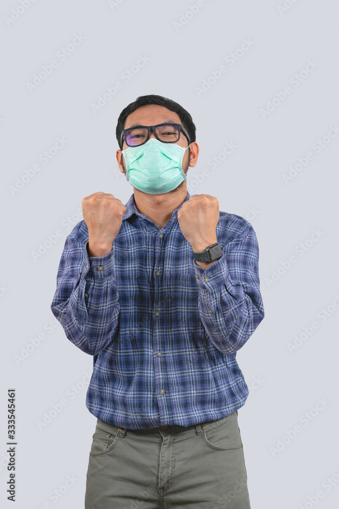 Young man doing concepts wear protective mask against infectious diseases and flu with clipping path,Corona Virus 2019-ncov Young man doing concepts wear protective mask against infectious diseases and flu with clipping path,Corona Virus 2019-ncov