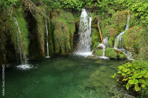 Cascades and waterfalls in Plitvice Lakes National Park  Croatia