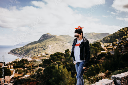 Wallpaper Mural young woman in the mountains Torontodigital.ca
