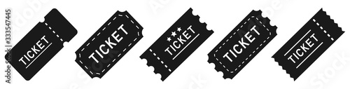 Ticket simple icon set. Vector illustration photo
