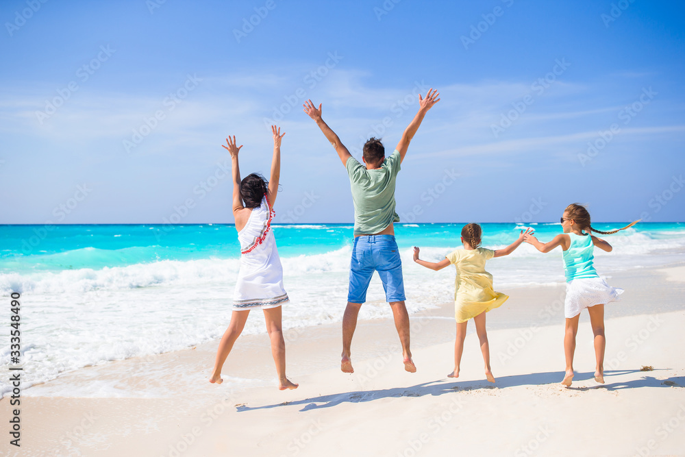 Young family on vacation have a lot of fun Young family on vacation have a lot of fun