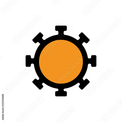 Coronavirus Bacteria Cell Icon, 2019-nCoV Novel Coronavirus Bacteria. No Infection and Stop Coronavirus Concepts. Dangerous Coronavirus Cell in China, Wuhan. Isolated Vector Icon