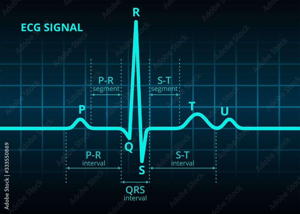 Electrocardiogram ECG or EKG blue heart beat signal pulse monitor