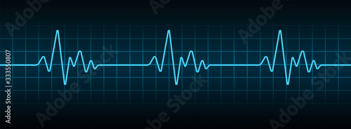 Blue Heartbeat Pulse Monitor, ECG or EKG Cardio Graph for Healthy and Medical Analysis