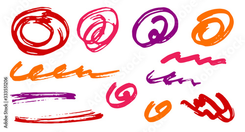 Hand drawn scribble doodle design vector elements.