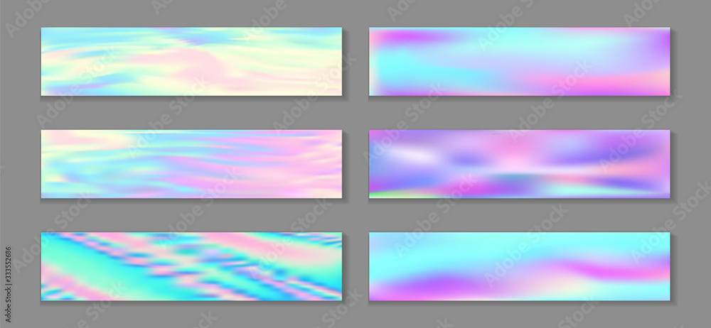 Neon holo bright banner horizontal fluid gradient princess backgrounds vector set. Pastel Neon holo bright banner horizontal fluid gradient princess backgrounds vector set. Pastel