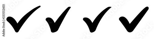 Check mark icons set. Check marks symbol collection. Simple check mark. Quality sign icon. Checklist symbols. Approval check flat style - stock vector.
