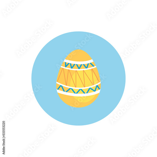 easter egg painted with lines and stripes block style © Gstudio