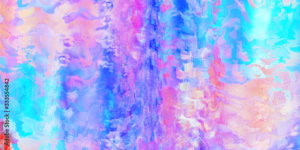 pink aqua blue peach digital art smeared paint