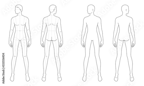 Fashion template of standing men. 