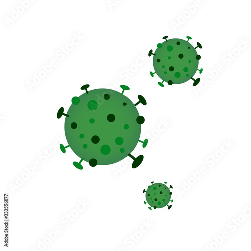 Coronavirus 2019-nCoV. Corona virus icon. Green on the white background isolated.